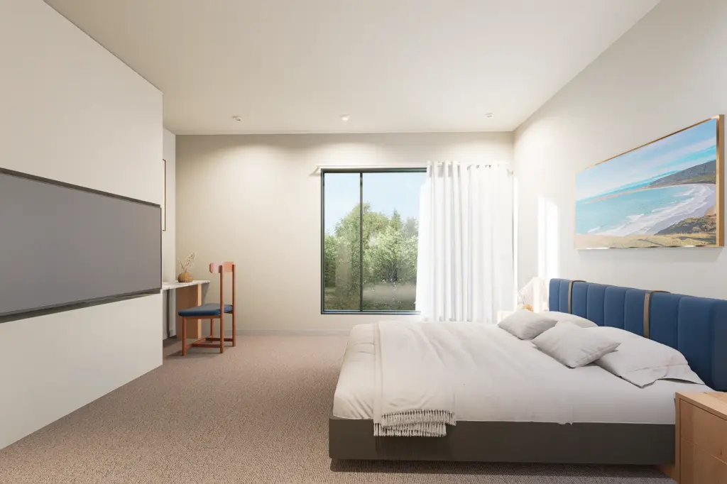 Compact apartment bed - Joy40 Oamaru Apartments